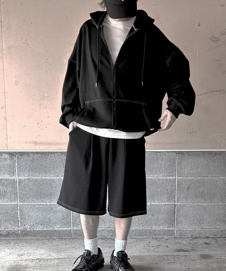 Out Stitch Over Zip Parka