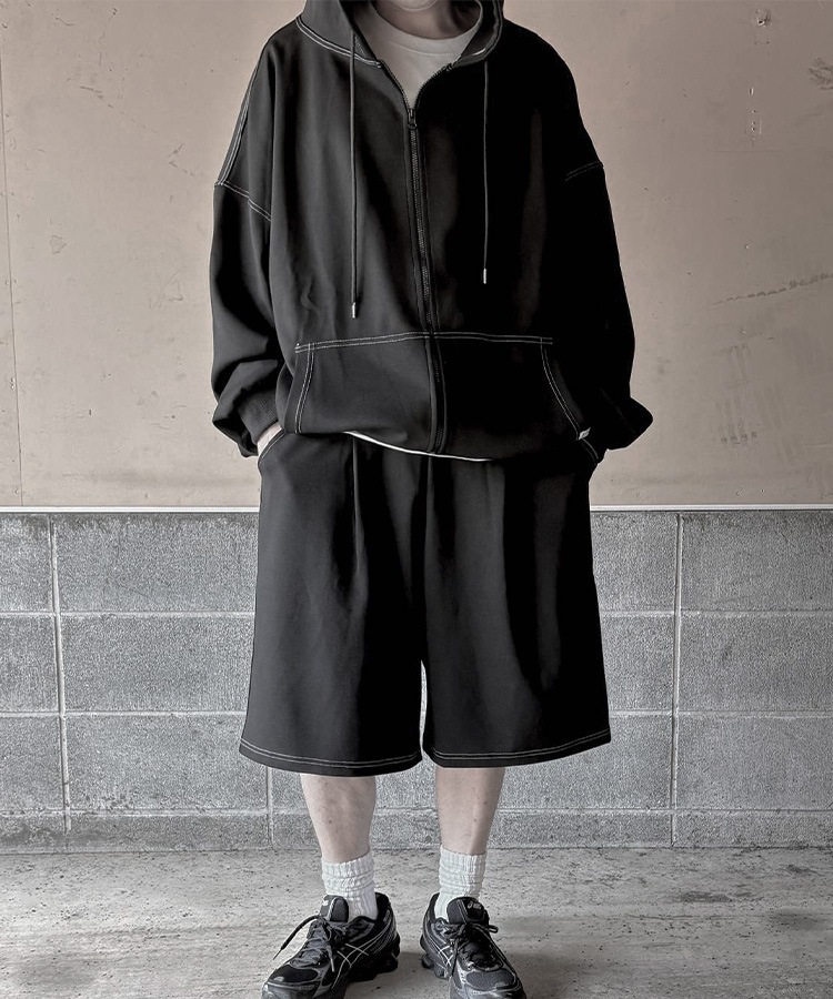 Out Stitch Over Zip Parka