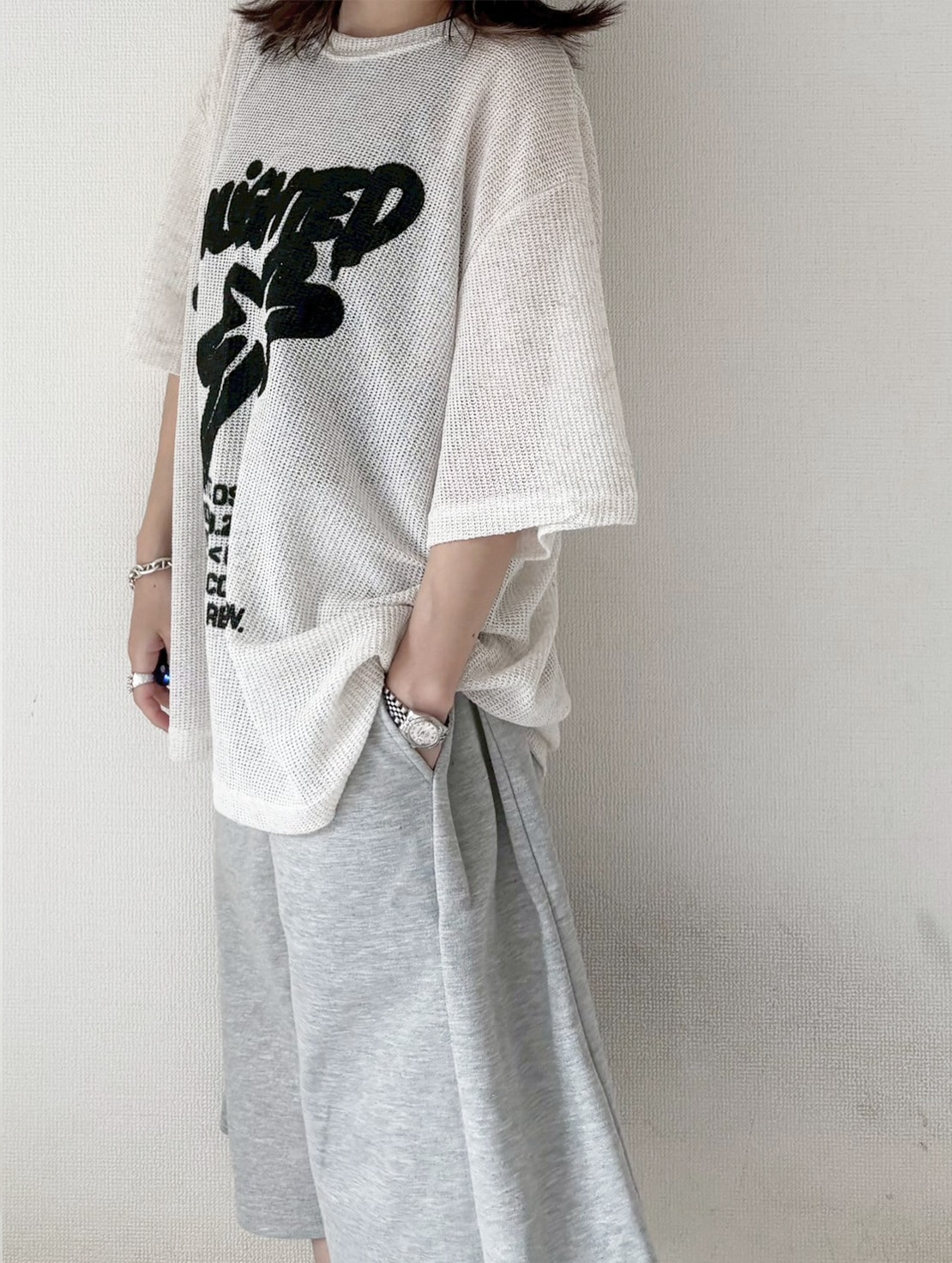 Star Print Mesh Tee