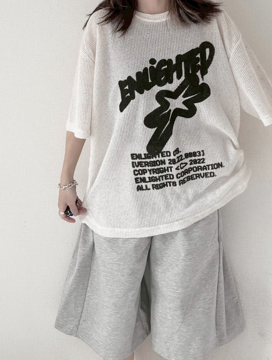 Star Print Mesh Tee