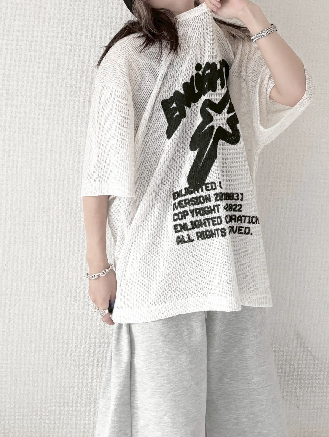 Star Print Mesh Tee