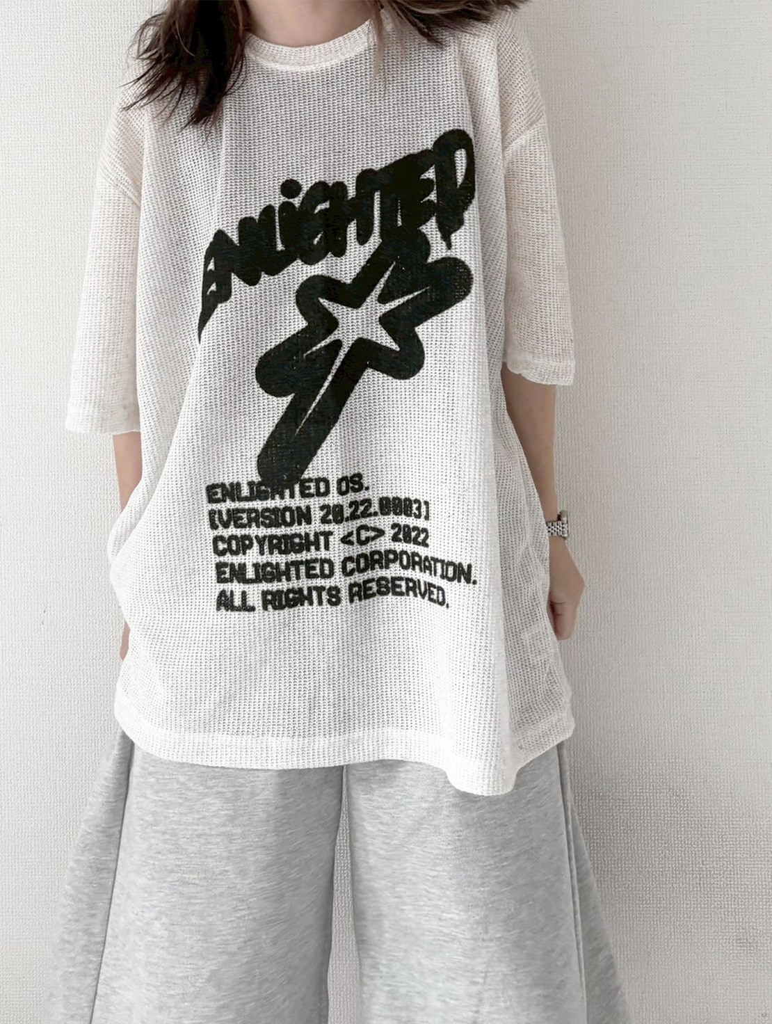 Star Print Mesh Tee