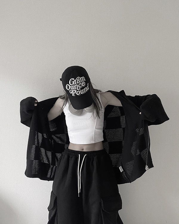 Mesh Checker Zip Hoodie