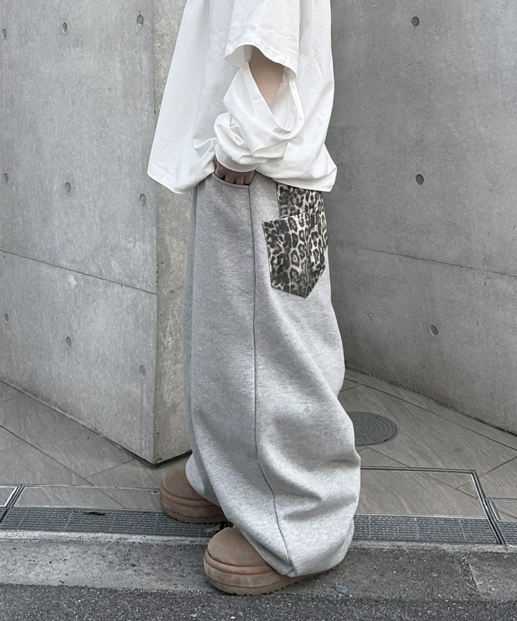 Leopard Double Pocket Sweat PT