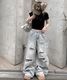 Distressed Wide Jeans