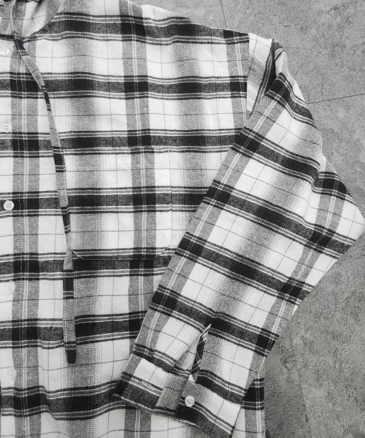 Loose Check Hoodie Shirt