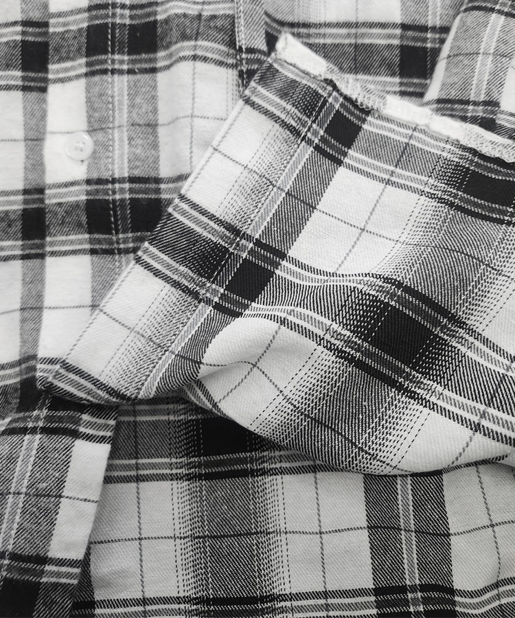 Loose Check Hoodie Shirt