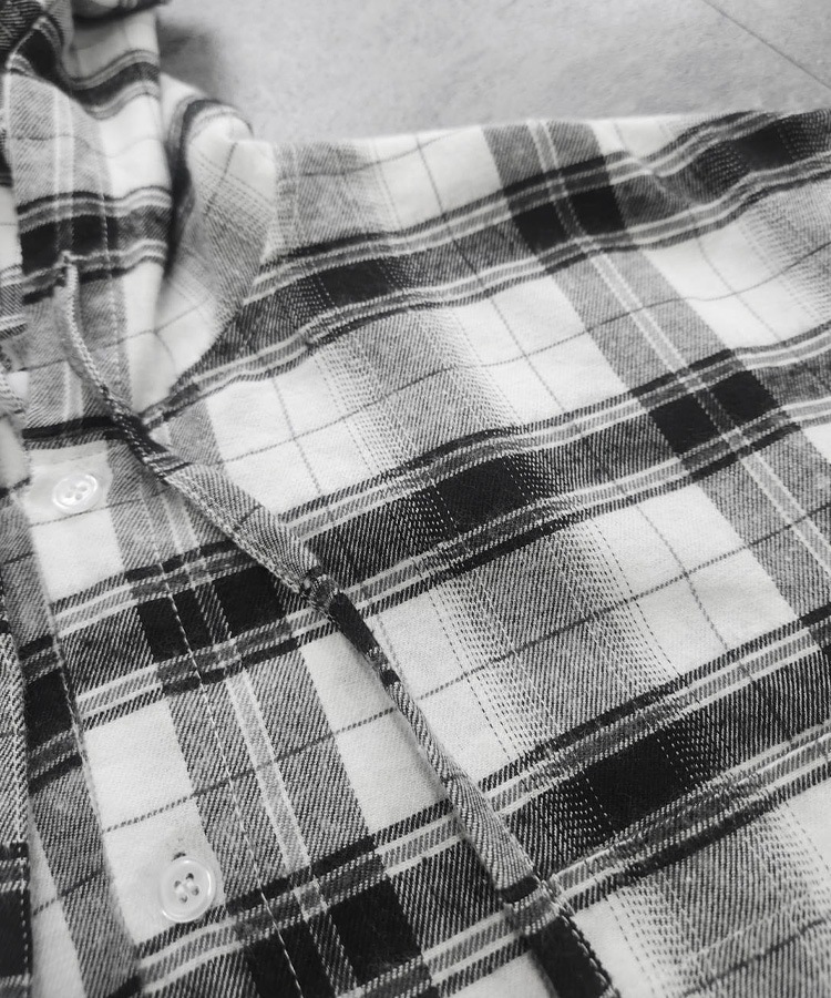 Loose Check Hoodie Shirt