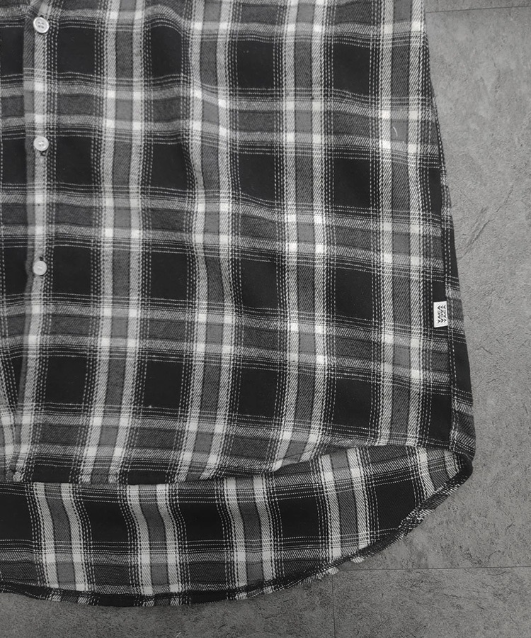 Loose Check Hoodie Shirt