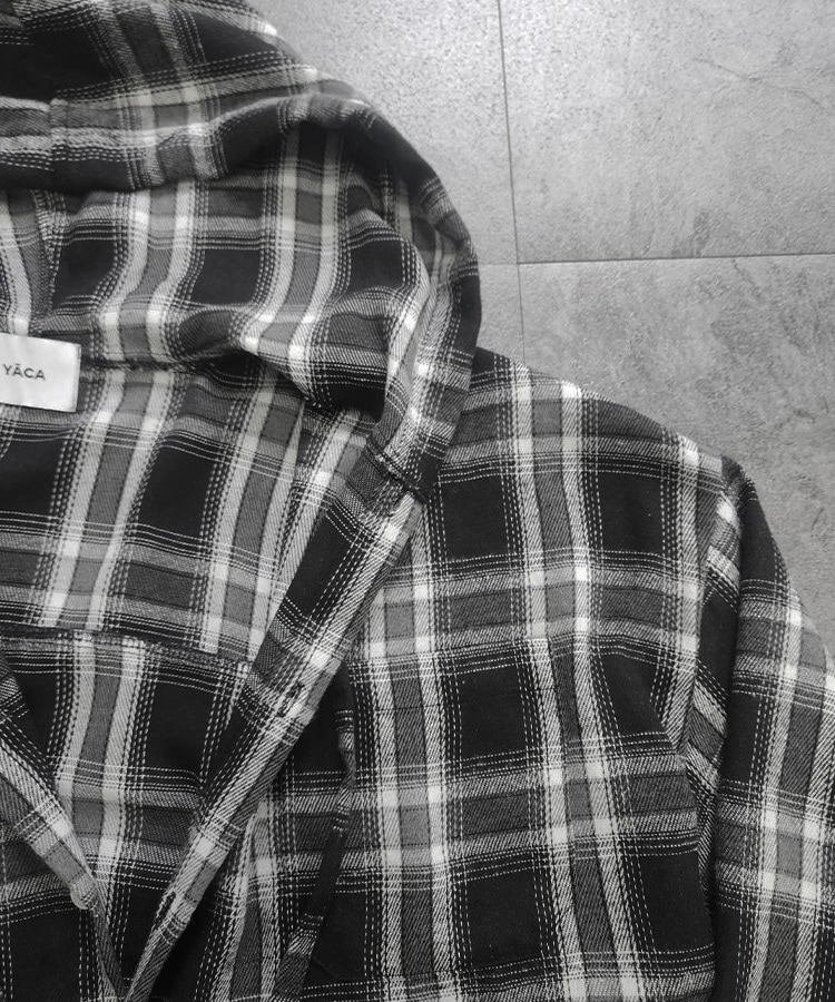 Loose Check Hoodie Shirt