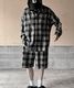 Loose Check Hoodie Shirt
