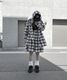 Loose Check Hoodie Shirt