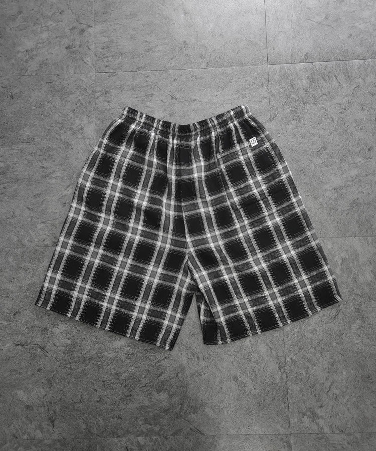 Loose Check Half Pants