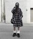 Loose Check Half Pants
