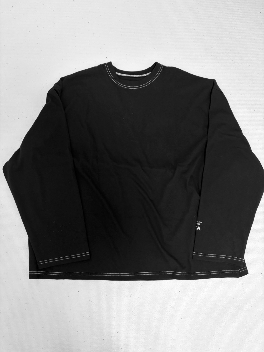 logo print stitch L/S t-shirt