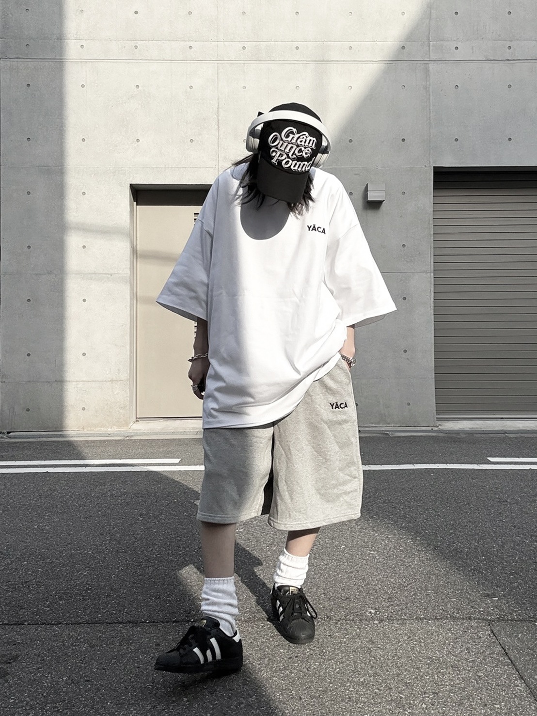 [SET]embroidery logo t-shirt＋embroidery sweat half pt