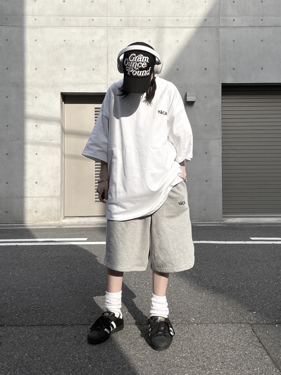 [SET]embroidery logo t-shirt＋embroidery sweat half pt