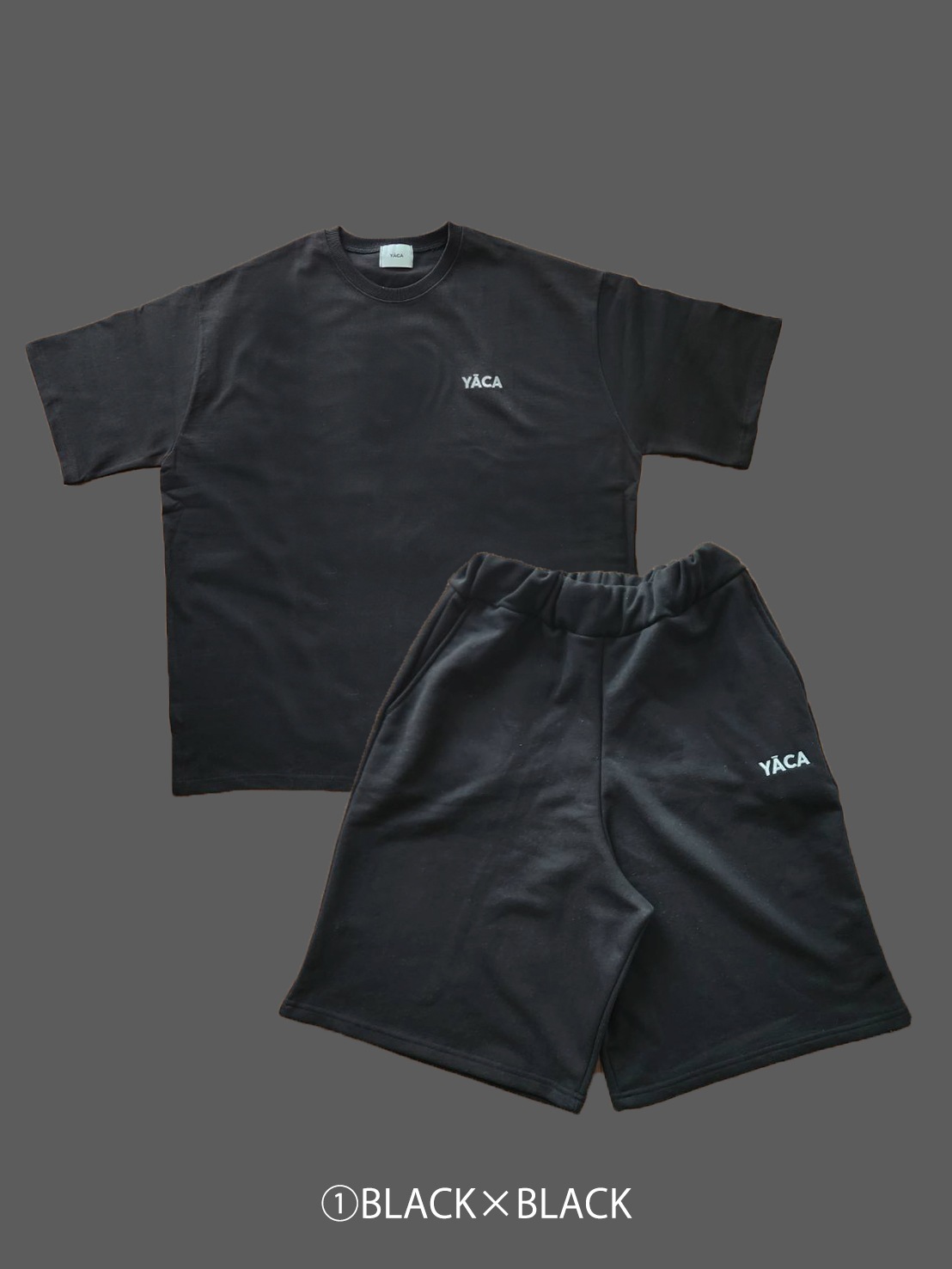 [SET]embroidery logo t-shirt＋embroidery sweat half pt