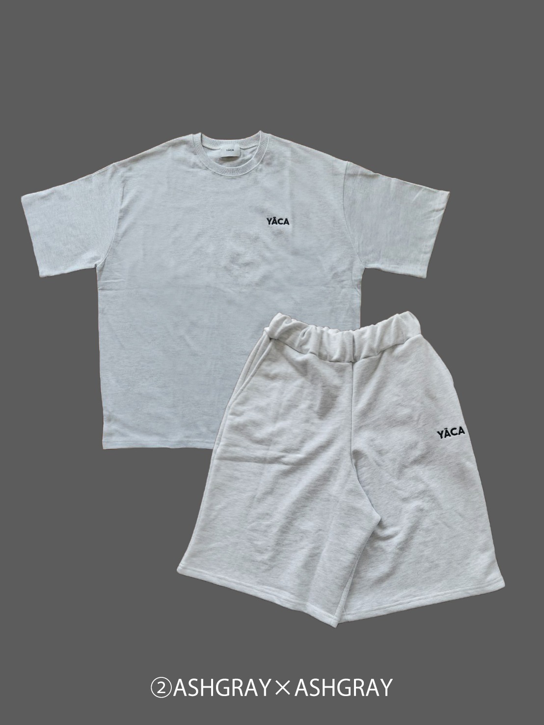 [SET]embroidery logo t-shirt＋embroidery sweat half pt