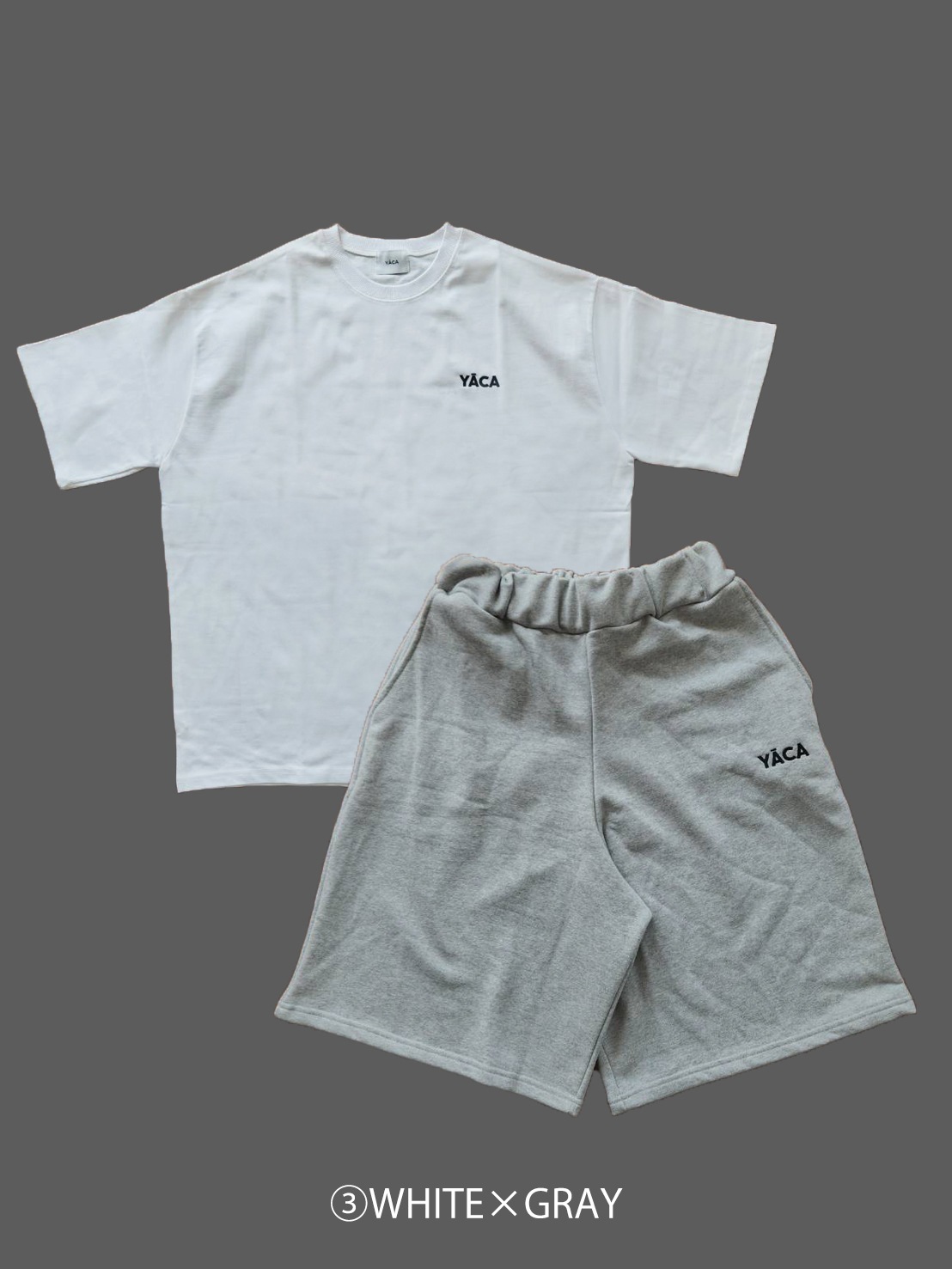 [SET]embroidery logo t-shirt＋embroidery sweat half pt