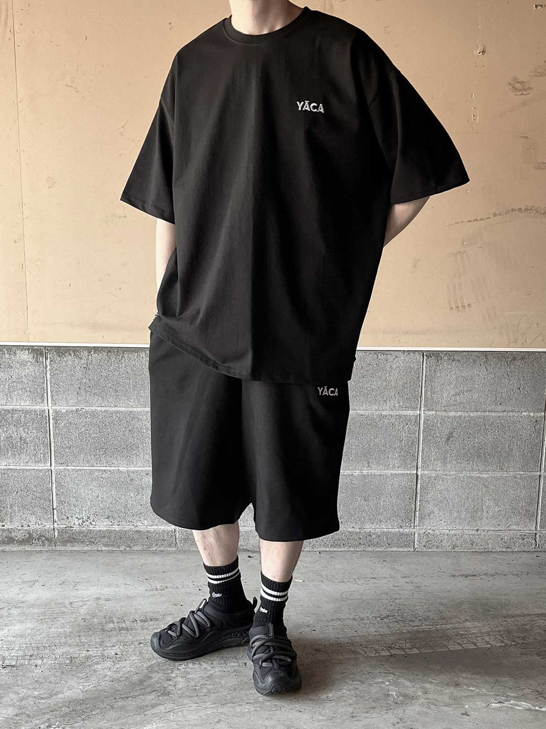 [SET]embroidery logo t-shirt＋embroidery sweat half pt