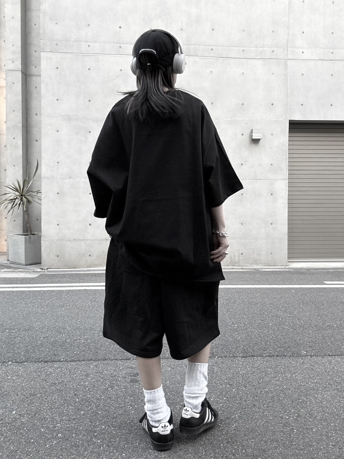 [SET]embroidery logo t-shirt＋embroidery sweat half pt