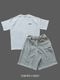 [SET]embroidery logo t-shirt＋embroidery sweat half pt