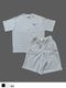 [SET]embroidery logo t-shirt＋embroidery sweat half pt