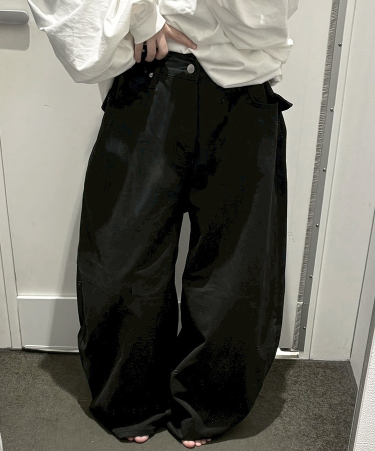 Back Belt Wide Pants