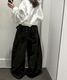 Back Belt Wide Pants