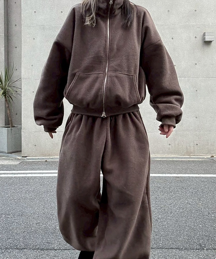 Cropped Fleece Zip Tops