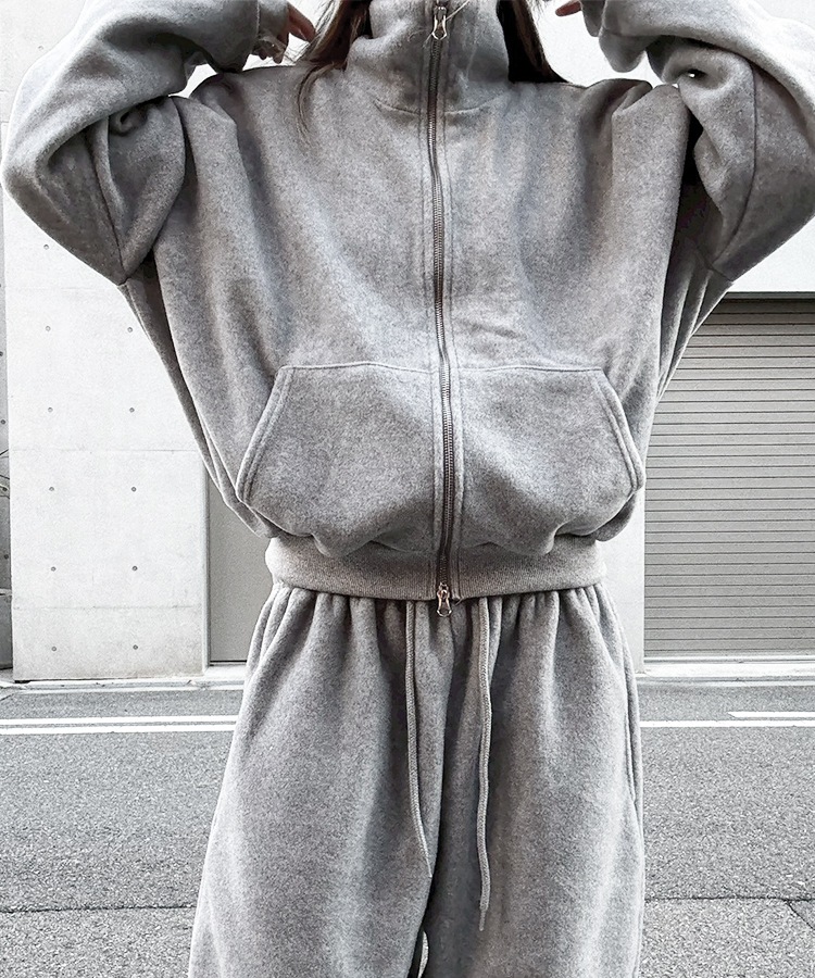 Cropped Fleece Zip Tops