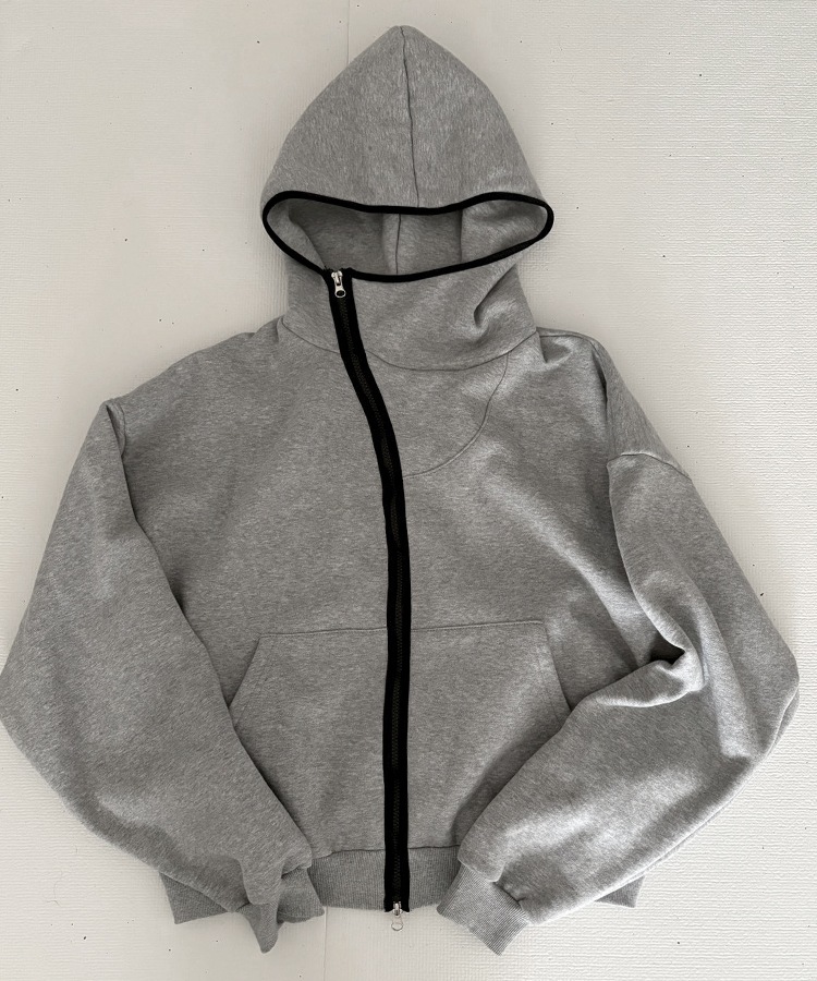 Cropped Balaclava Hood Zip Up