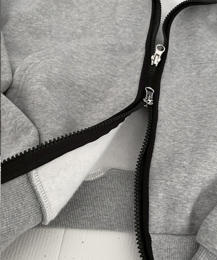 Cropped Balaclava Hood Zip Up