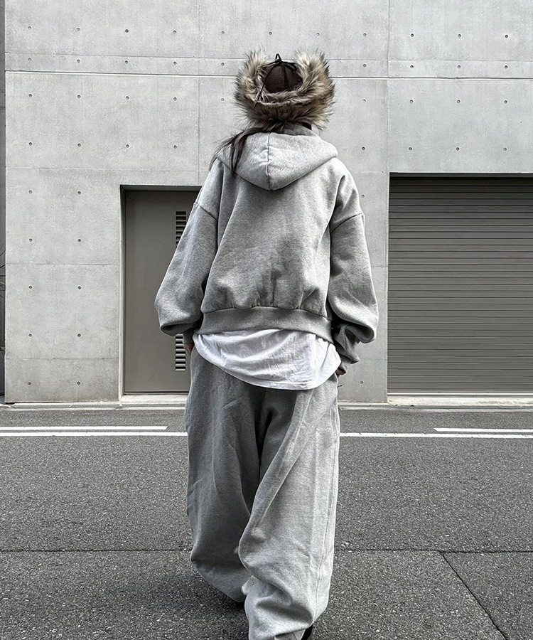 Cropped Balaclava Hood Zip Up