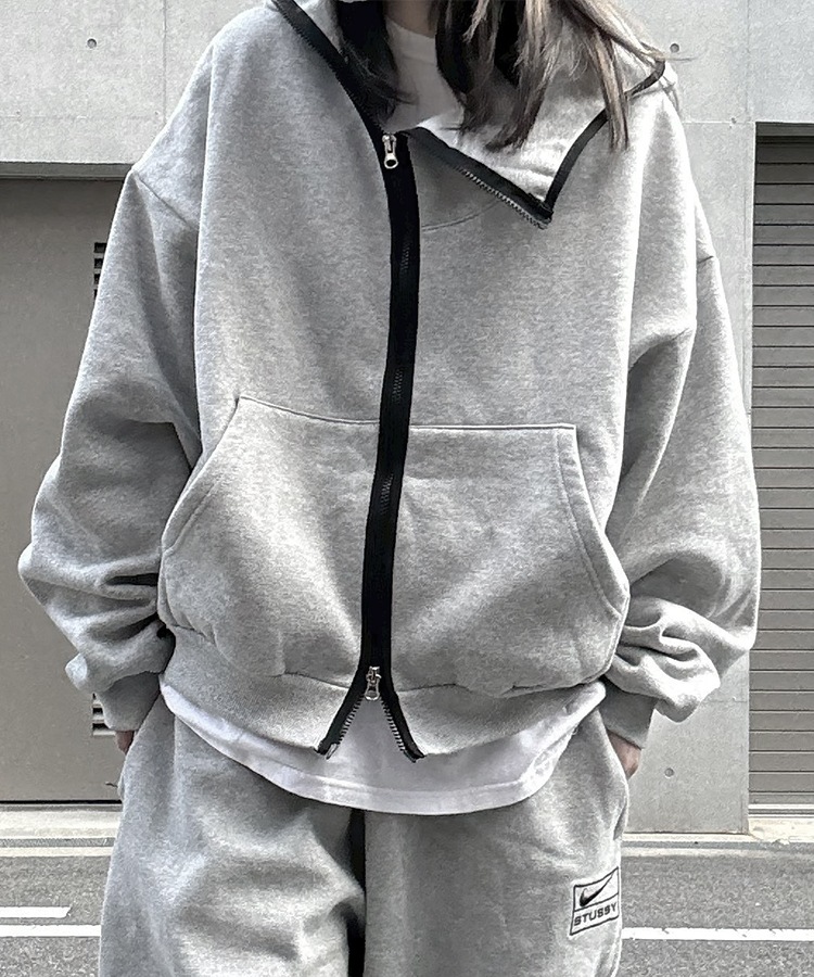 Cropped Balaclava Hood Zip Up