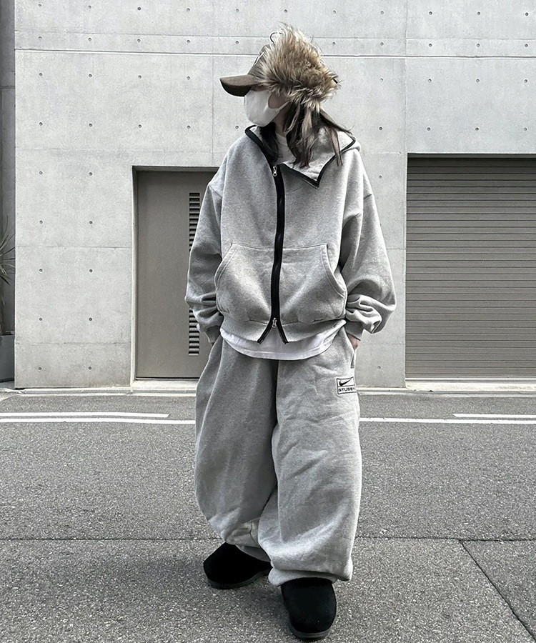 Cropped Balaclava Hood Zip Up