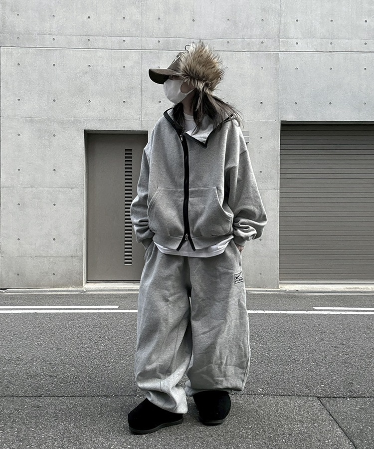 Cropped Balaclava Hood Zip Up