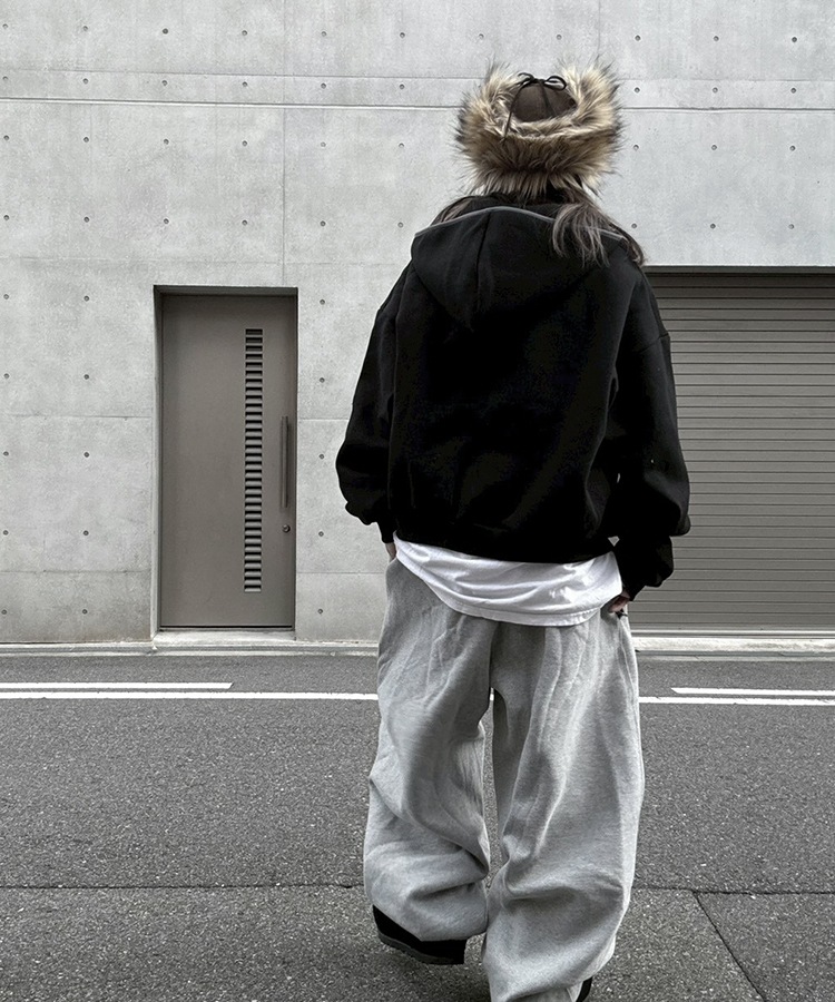 Cropped Balaclava Hood Zip Up