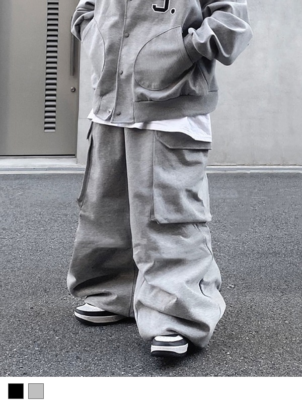 Wide Sweat Cargo Pants