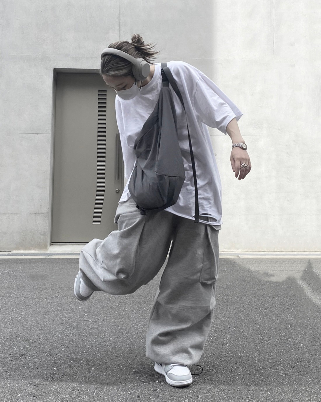 Wide Sweat Cargo Pants