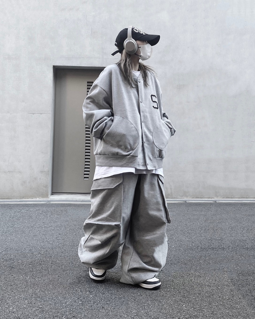 Wide Sweat Cargo Pants