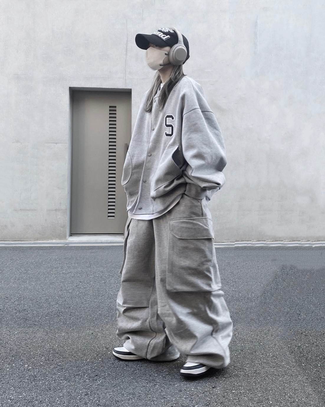 Wide Sweat Cargo Pants