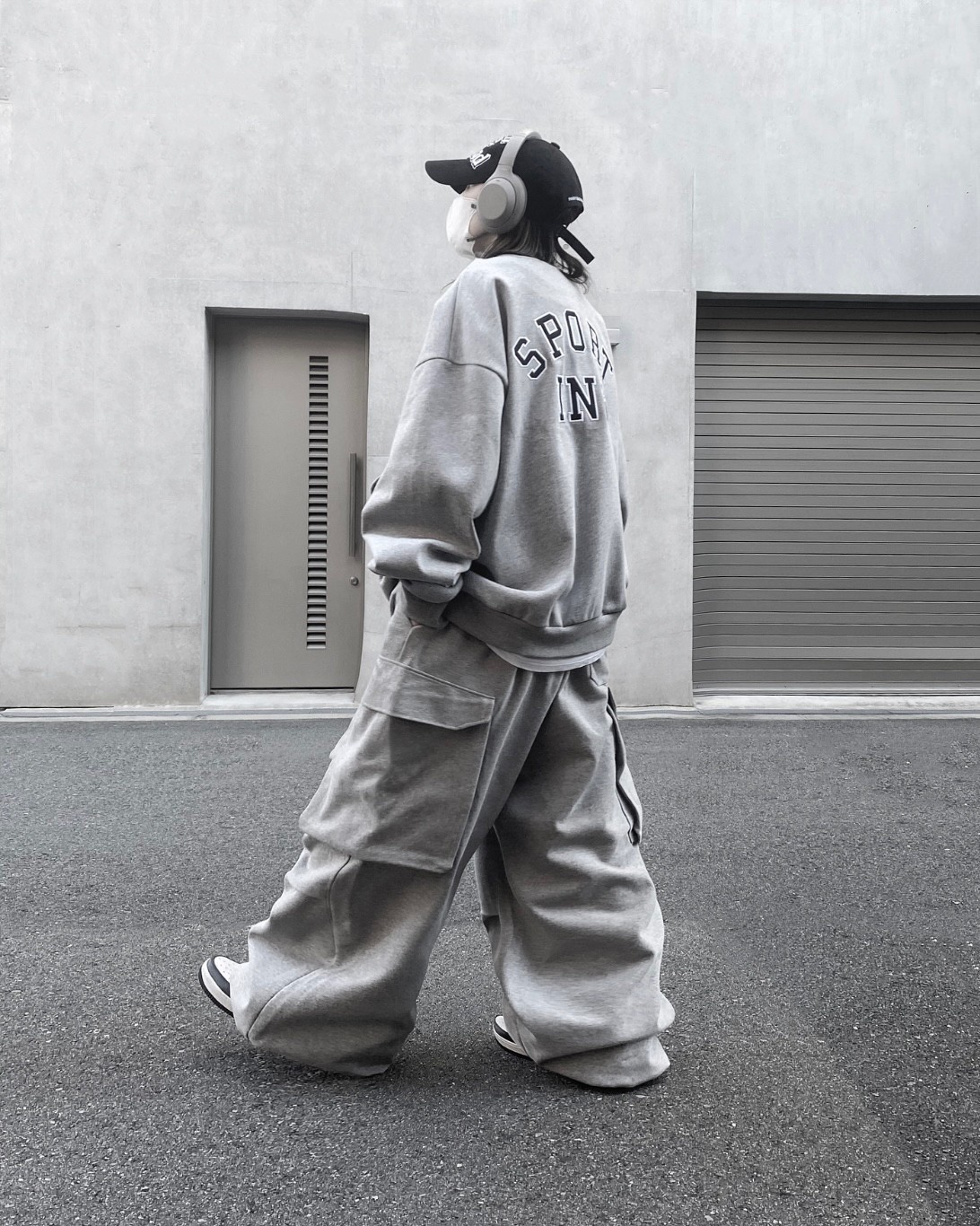 Wide Sweat Cargo Pants