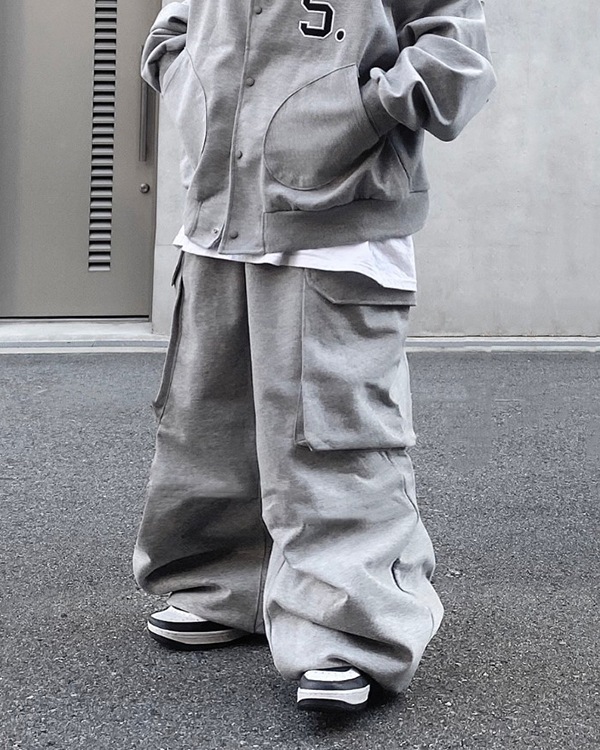 Wide Sweat Cargo Pants