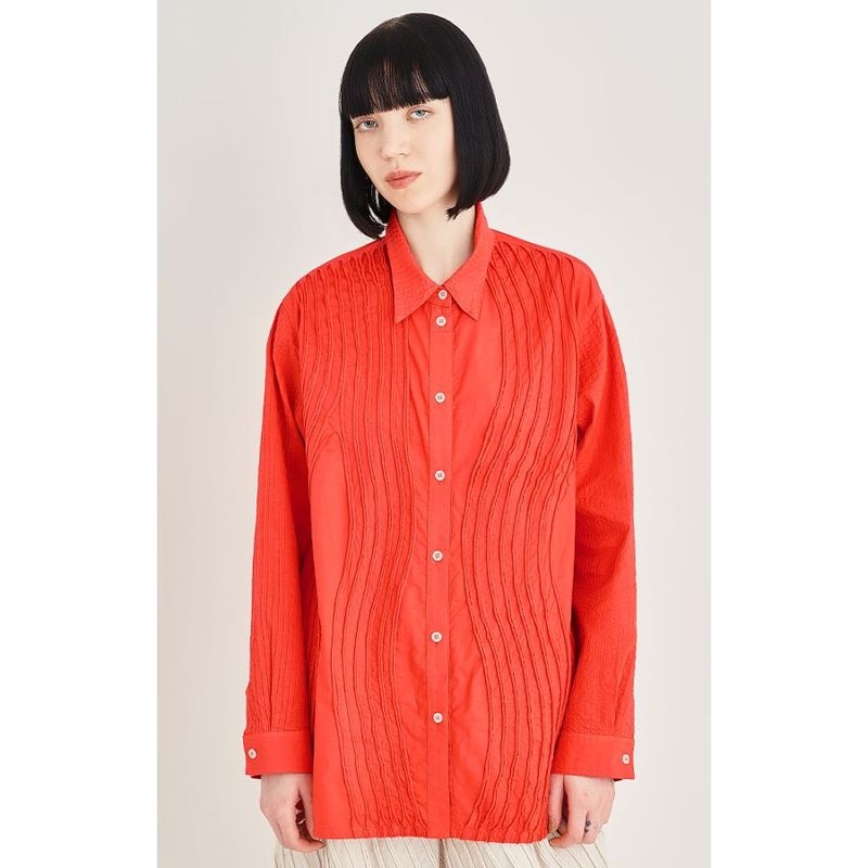 ヤッコマリカルド　ピンタック　ゆったり　トップス　オレンジ 公式】ヤッコマリカルドオンラインショップ