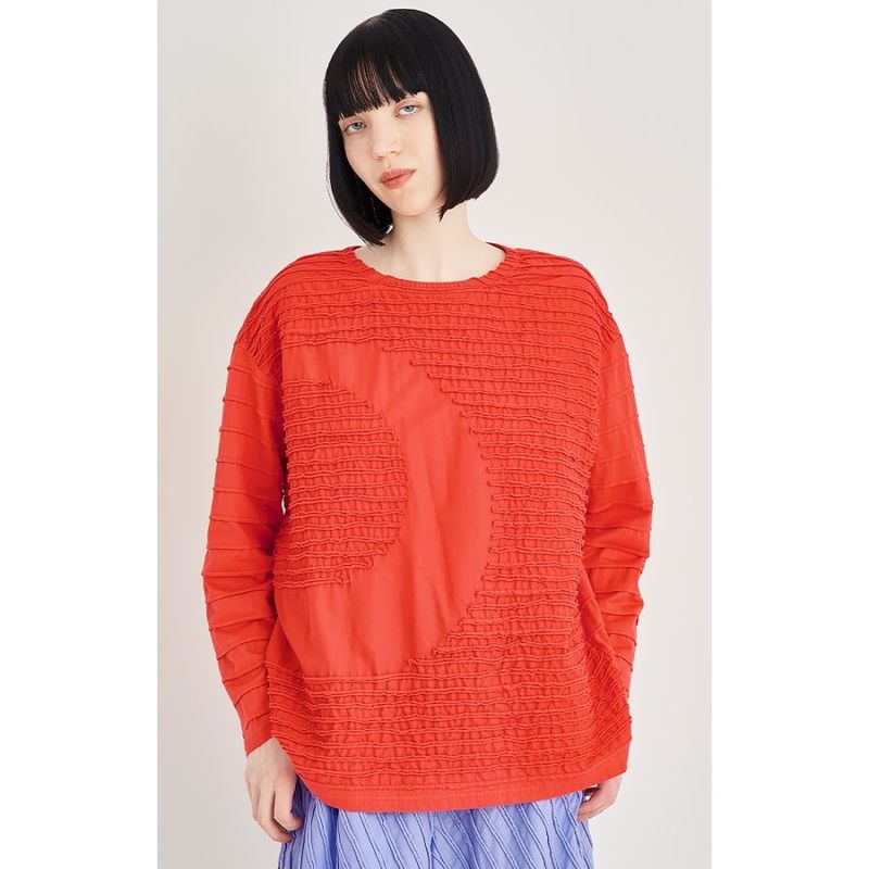 ヤッコマリカルド　ピンタック　ゆったり　トップス　オレンジ 専用】ヤッコマリカルド ピンタックシャツ オレンジ