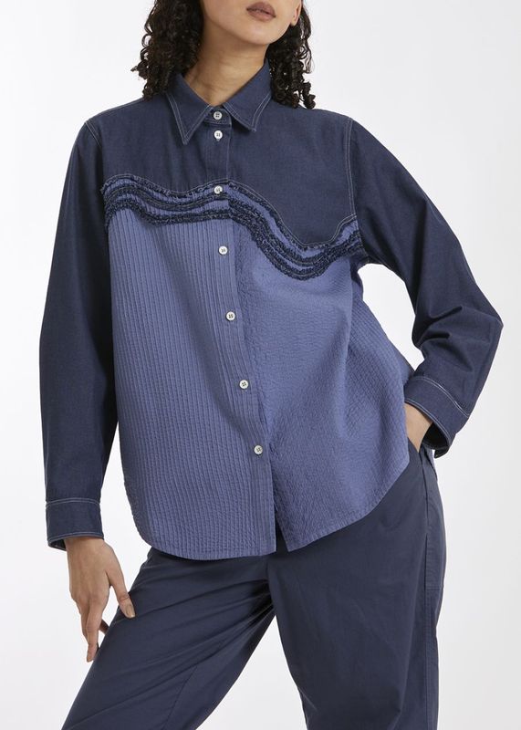 【メディア着用】枯山水ヨーク切り替えシャツ（配色）