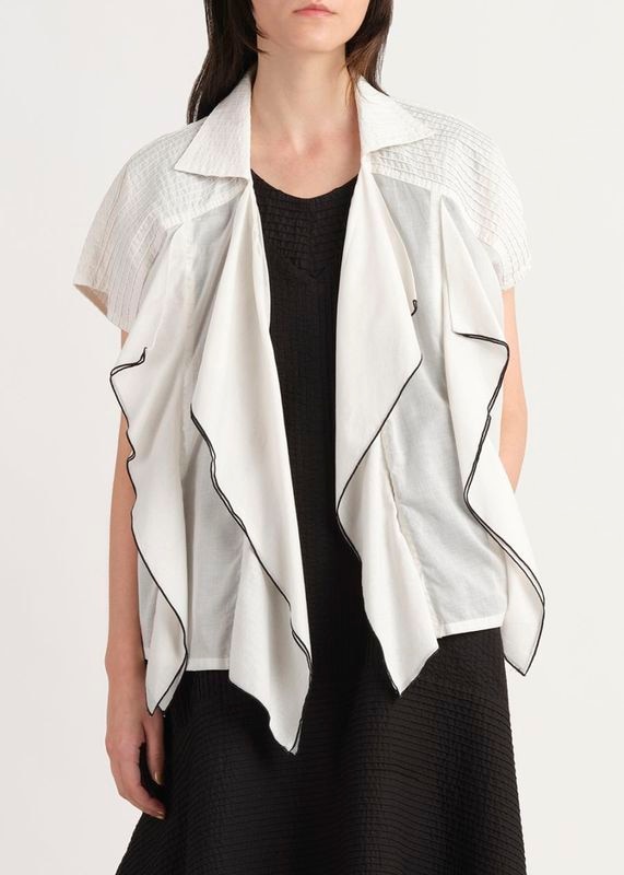 前メローラインフレンチスリーブシャツ