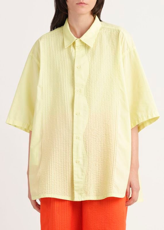 ウェーブシーム五分袖シャツ